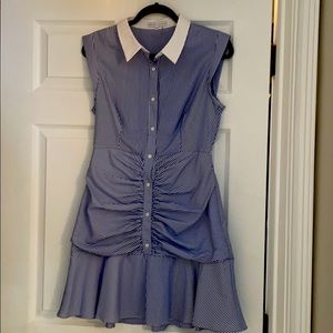English Factory blue and white pin stripe dress